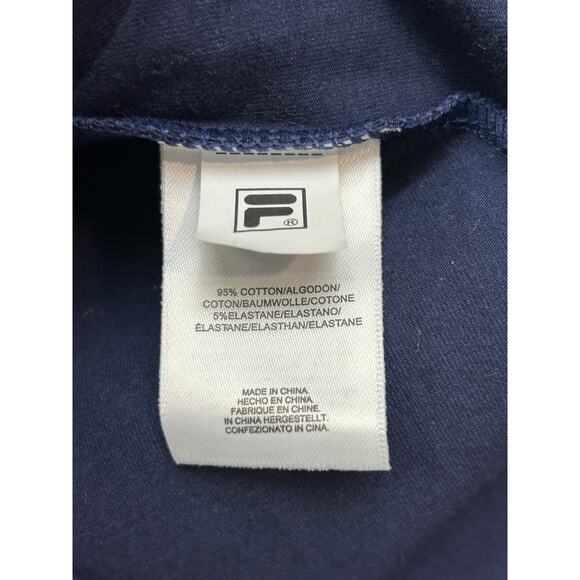 Fila Bodysuit Womens Small Navy Blue‎ Red Zip Up Sleeveless Logo Athletic Retro - Picture 7 of 8